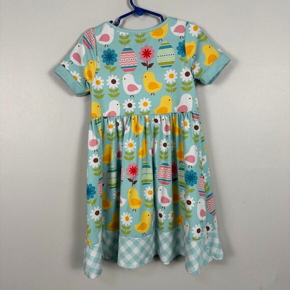 Millie Loves Lilly Girls Size 6 Dress Short Sleeve Easter Bunny Blue Spring - Picture 4 of 4